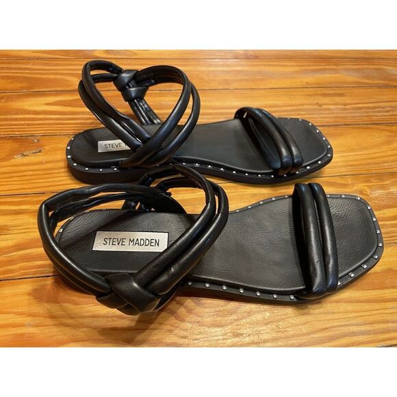 Steve Madden Shoes - Steve Madden Javva Black Strappy Sandals Size 7.5
